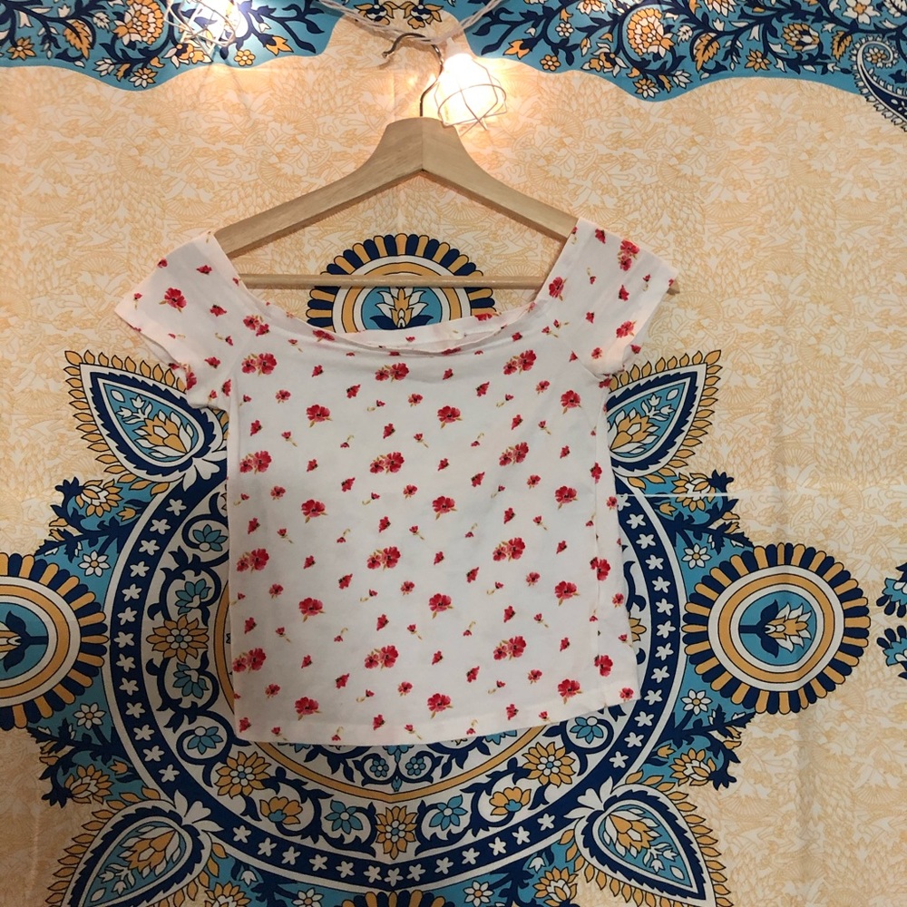 Floral Off the Shoulder PacSun Top